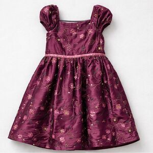 George plum floral embroidered metallic formal dress size 5
